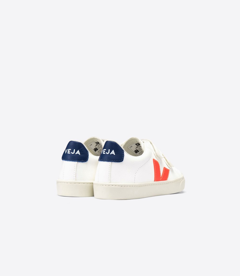 Veja Sneakers Copii - Esplar Velcro Chromefree - Albi/Portocalii - 7538029-HA